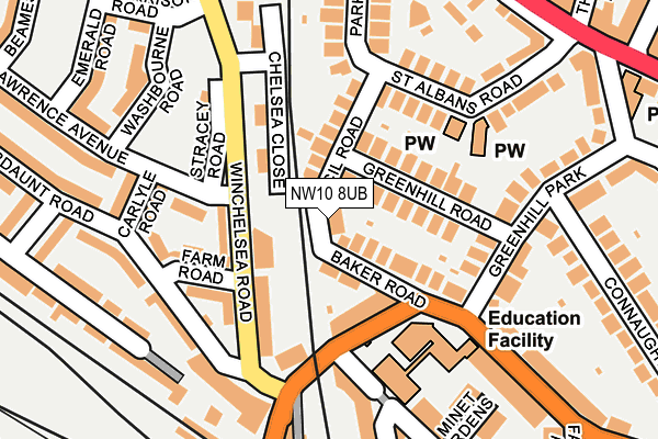 NW10 8UB map - OS OpenMap – Local (Ordnance Survey)