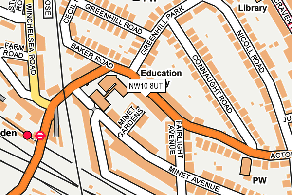 NW10 8UT map - OS OpenMap – Local (Ordnance Survey)