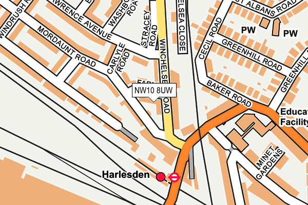 NW10 8UW map - OS OpenMap – Local (Ordnance Survey)