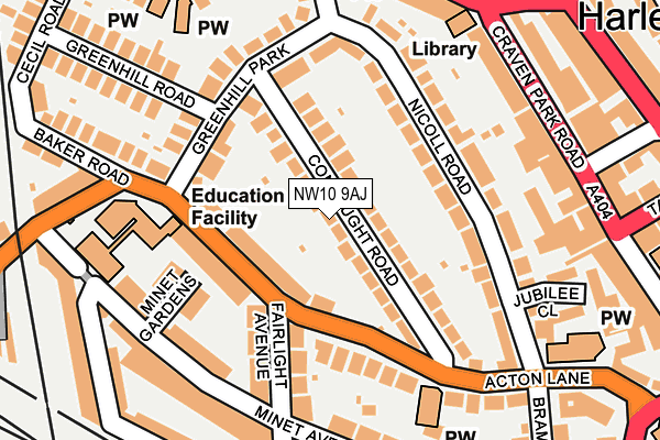 NW10 9AJ map - OS OpenMap – Local (Ordnance Survey)