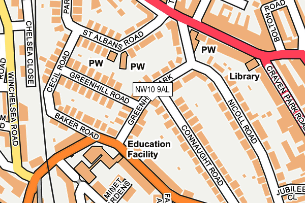 NW10 9AL map - OS OpenMap – Local (Ordnance Survey)