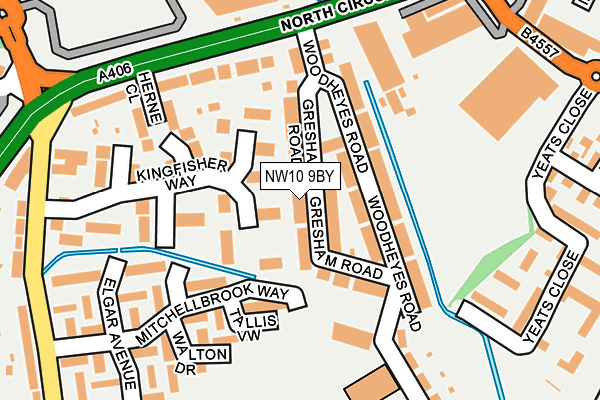 NW10 9BY map - OS OpenMap – Local (Ordnance Survey)