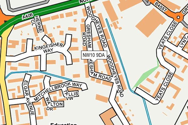 NW10 9DA map - OS OpenMap – Local (Ordnance Survey)