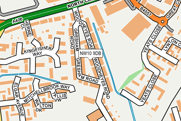 NW10 9DB map - OS OpenMap – Local (Ordnance Survey)