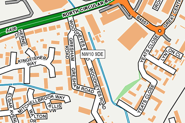 NW10 9DE map - OS OpenMap – Local (Ordnance Survey)