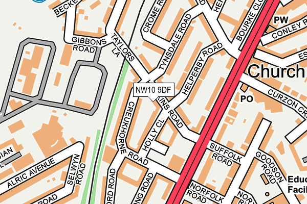 NW10 9DF map - OS OpenMap – Local (Ordnance Survey)