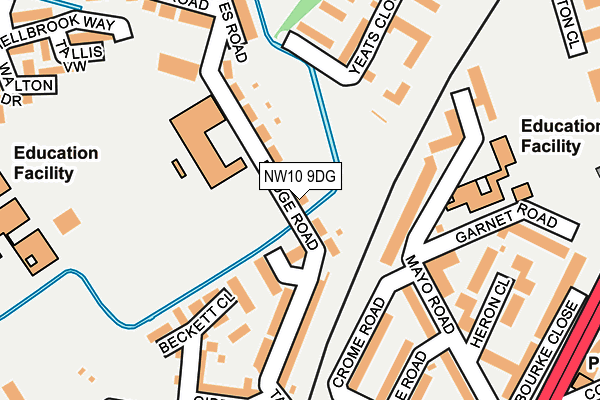 NW10 9DG map - OS OpenMap – Local (Ordnance Survey)