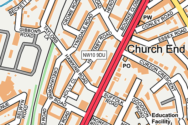 NW10 9DU map - OS OpenMap – Local (Ordnance Survey)