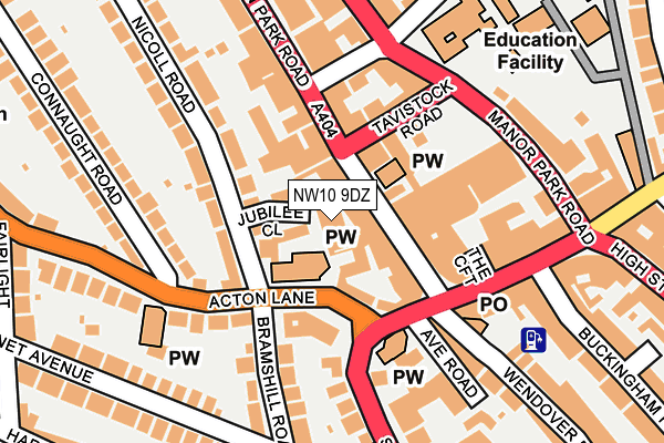 NW10 9DZ map - OS OpenMap – Local (Ordnance Survey)