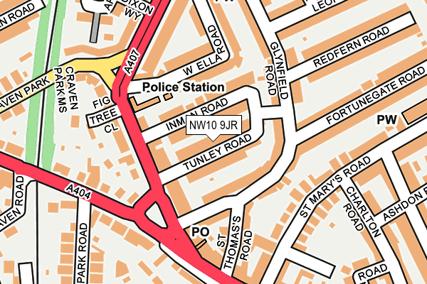 NW10 9JR map - OS OpenMap – Local (Ordnance Survey)