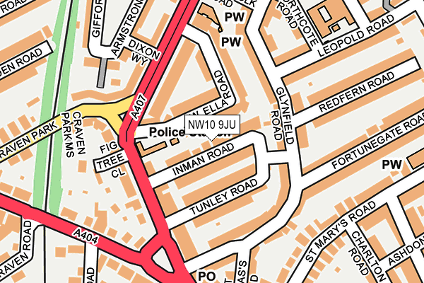NW10 9JU map - OS OpenMap – Local (Ordnance Survey)