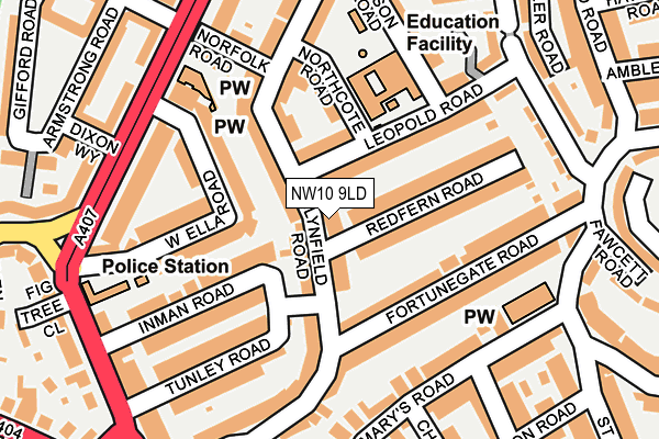 NW10 9LD map - OS OpenMap – Local (Ordnance Survey)
