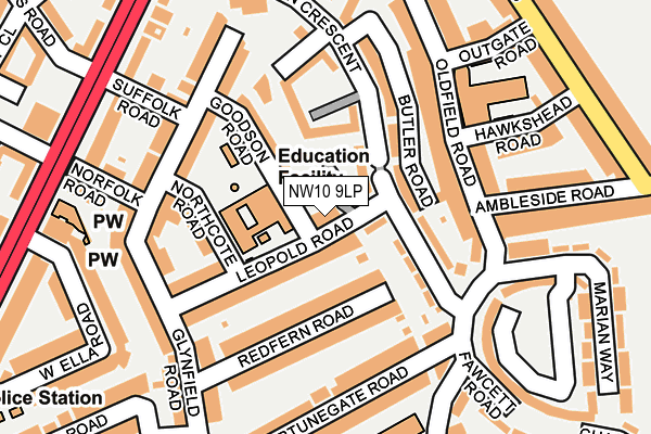 NW10 9LP map - OS OpenMap – Local (Ordnance Survey)