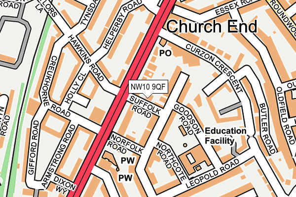 NW10 9QF map - OS OpenMap – Local (Ordnance Survey)