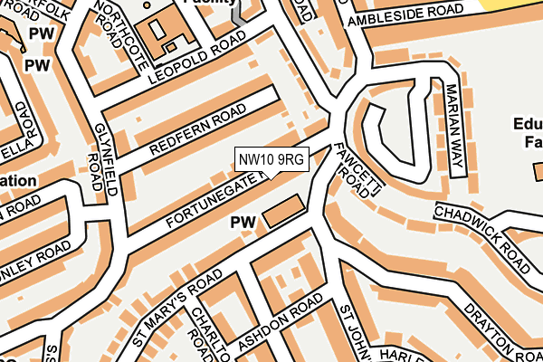 NW10 9RG map - OS OpenMap – Local (Ordnance Survey)