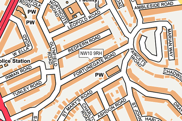 NW10 9RH map - OS OpenMap – Local (Ordnance Survey)