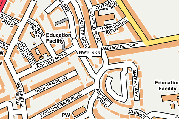 NW10 9RN map - OS OpenMap – Local (Ordnance Survey)