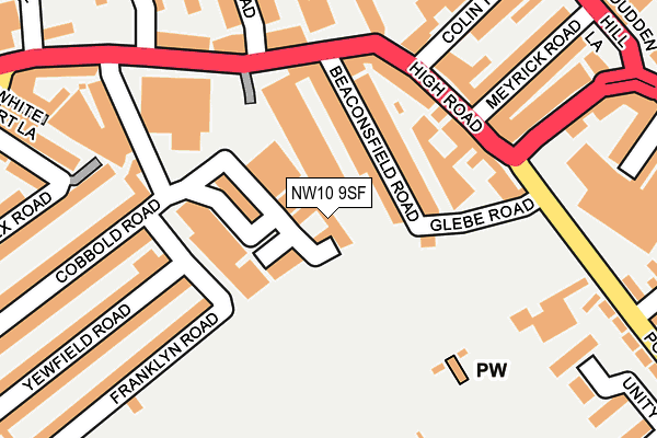 NW10 9SF map - OS OpenMap – Local (Ordnance Survey)