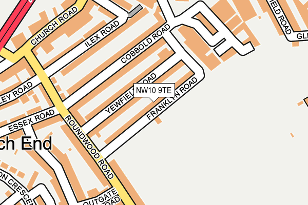 NW10 9TE map - OS OpenMap – Local (Ordnance Survey)