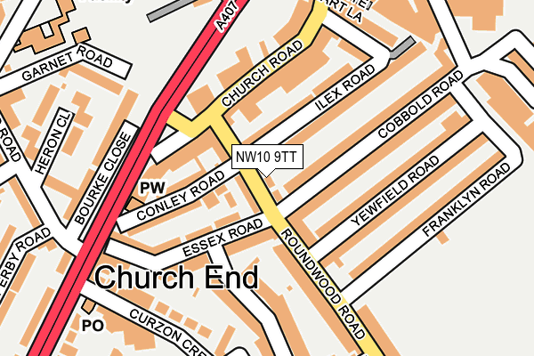 NW10 9TT map - OS OpenMap – Local (Ordnance Survey)