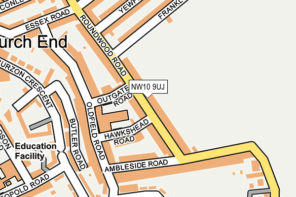 NW10 9UJ map - OS OpenMap – Local (Ordnance Survey)