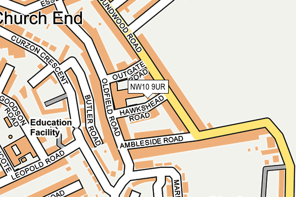 NW10 9UR map - OS OpenMap – Local (Ordnance Survey)