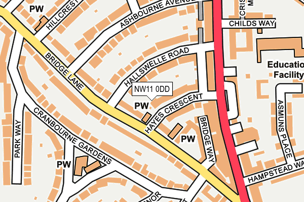 NW11 0DD map - OS OpenMap – Local (Ordnance Survey)