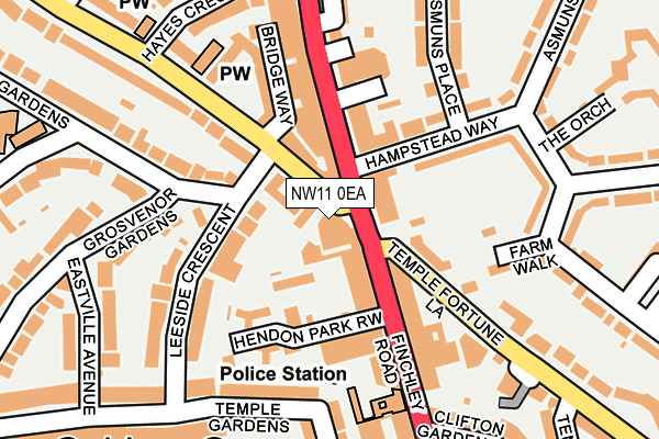 NW11 0EA map - OS OpenMap – Local (Ordnance Survey)