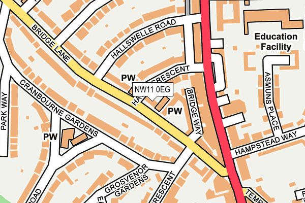 NW11 0EG map - OS OpenMap – Local (Ordnance Survey)