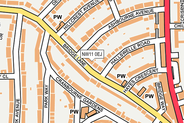 NW11 0EJ map - OS OpenMap – Local (Ordnance Survey)