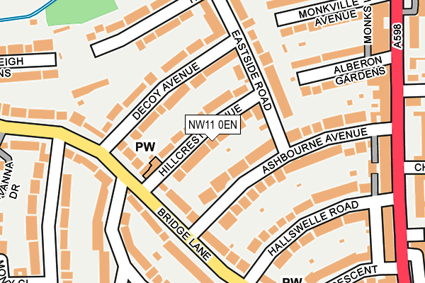 NW11 0EN map - OS OpenMap – Local (Ordnance Survey)
