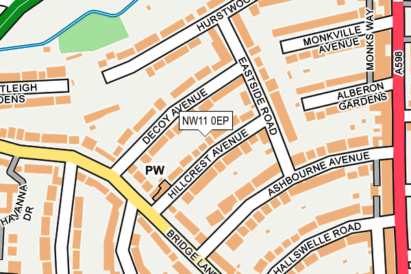 NW11 0EP map - OS OpenMap – Local (Ordnance Survey)