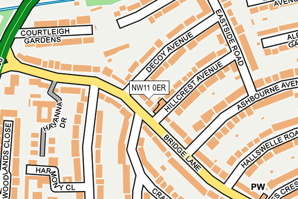 NW11 0ER map - OS OpenMap – Local (Ordnance Survey)