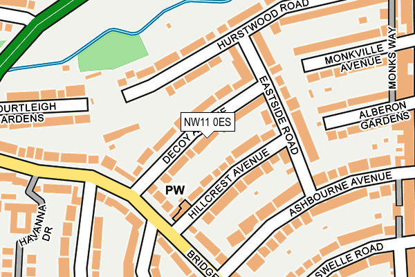 NW11 0ES map - OS OpenMap – Local (Ordnance Survey)