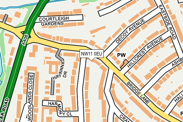 NW11 0EU map - OS OpenMap – Local (Ordnance Survey)