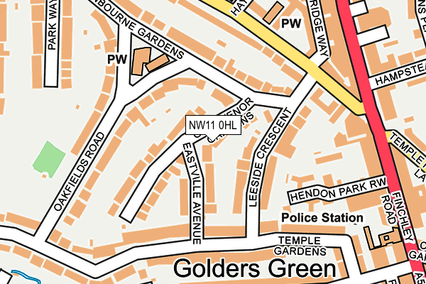 NW11 0HL map - OS OpenMap – Local (Ordnance Survey)