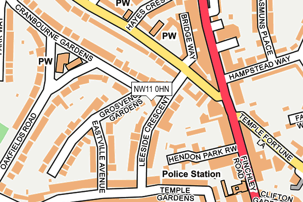 NW11 0HN map - OS OpenMap – Local (Ordnance Survey)
