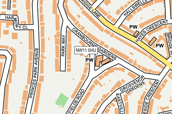 NW11 0HU map - OS OpenMap – Local (Ordnance Survey)