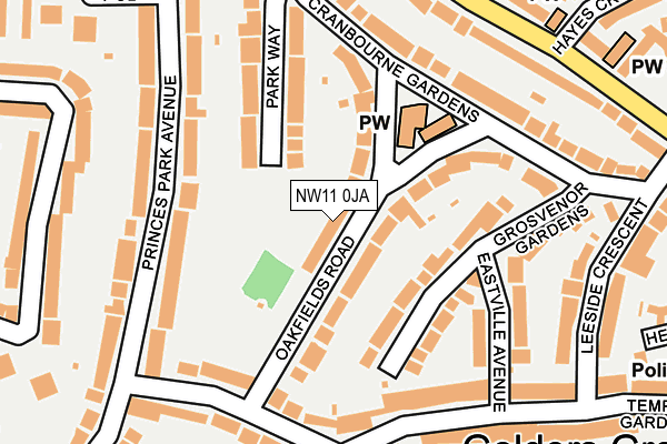 NW11 0JA map - OS OpenMap – Local (Ordnance Survey)