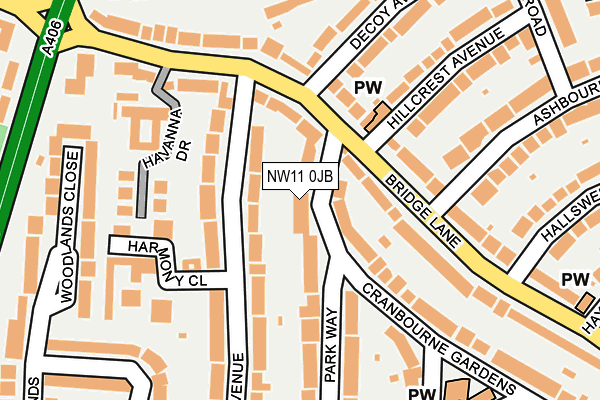 NW11 0JB map - OS OpenMap – Local (Ordnance Survey)