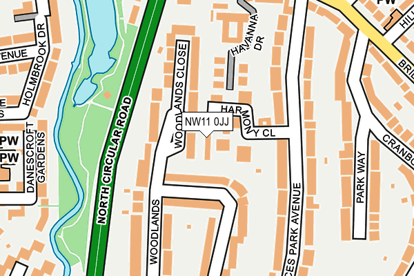 NW11 0JJ map - OS OpenMap – Local (Ordnance Survey)