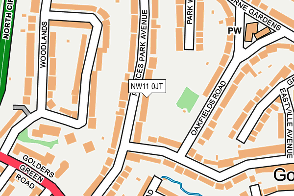 NW11 0JT map - OS OpenMap – Local (Ordnance Survey)