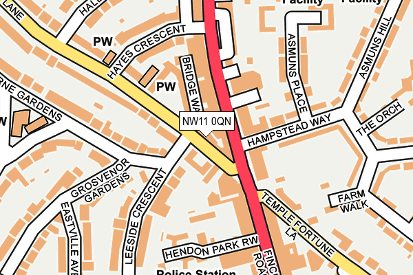 NW11 0QN map - OS OpenMap – Local (Ordnance Survey)
