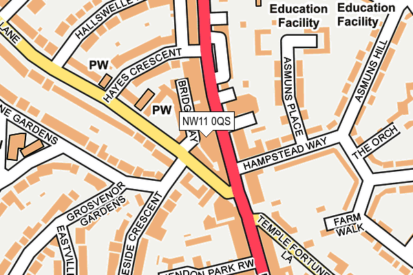 NW11 0QS map - OS OpenMap – Local (Ordnance Survey)