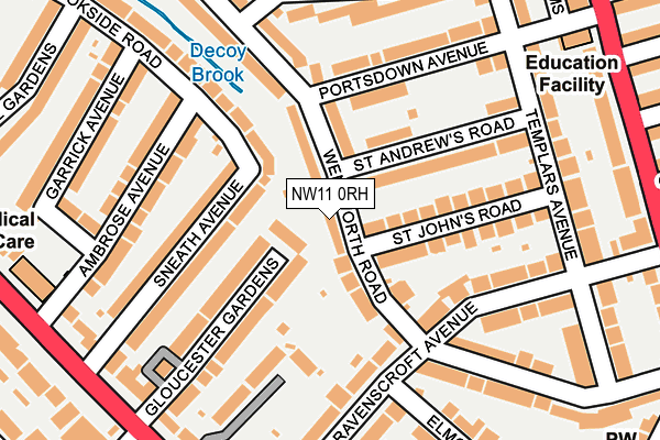 NW11 0RH map - OS OpenMap – Local (Ordnance Survey)