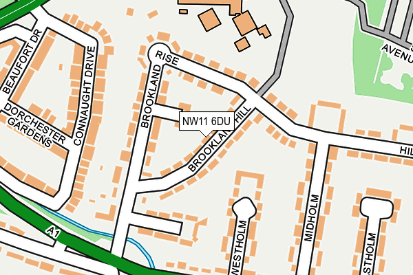 NW11 6DU map - OS OpenMap – Local (Ordnance Survey)