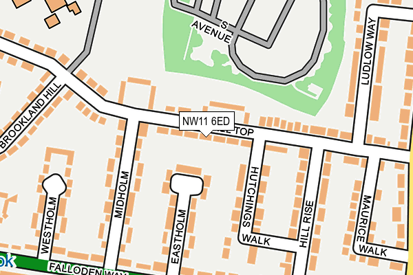 NW11 6ED map - OS OpenMap – Local (Ordnance Survey)