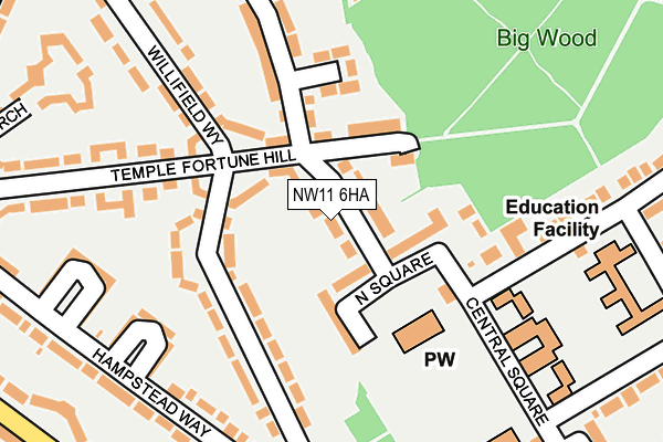 NW11 6HA map - OS OpenMap – Local (Ordnance Survey)