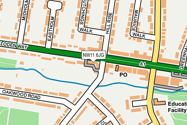 NW11 6JG map - OS OpenMap – Local (Ordnance Survey)