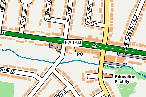 NW11 6JJ map - OS OpenMap – Local (Ordnance Survey)